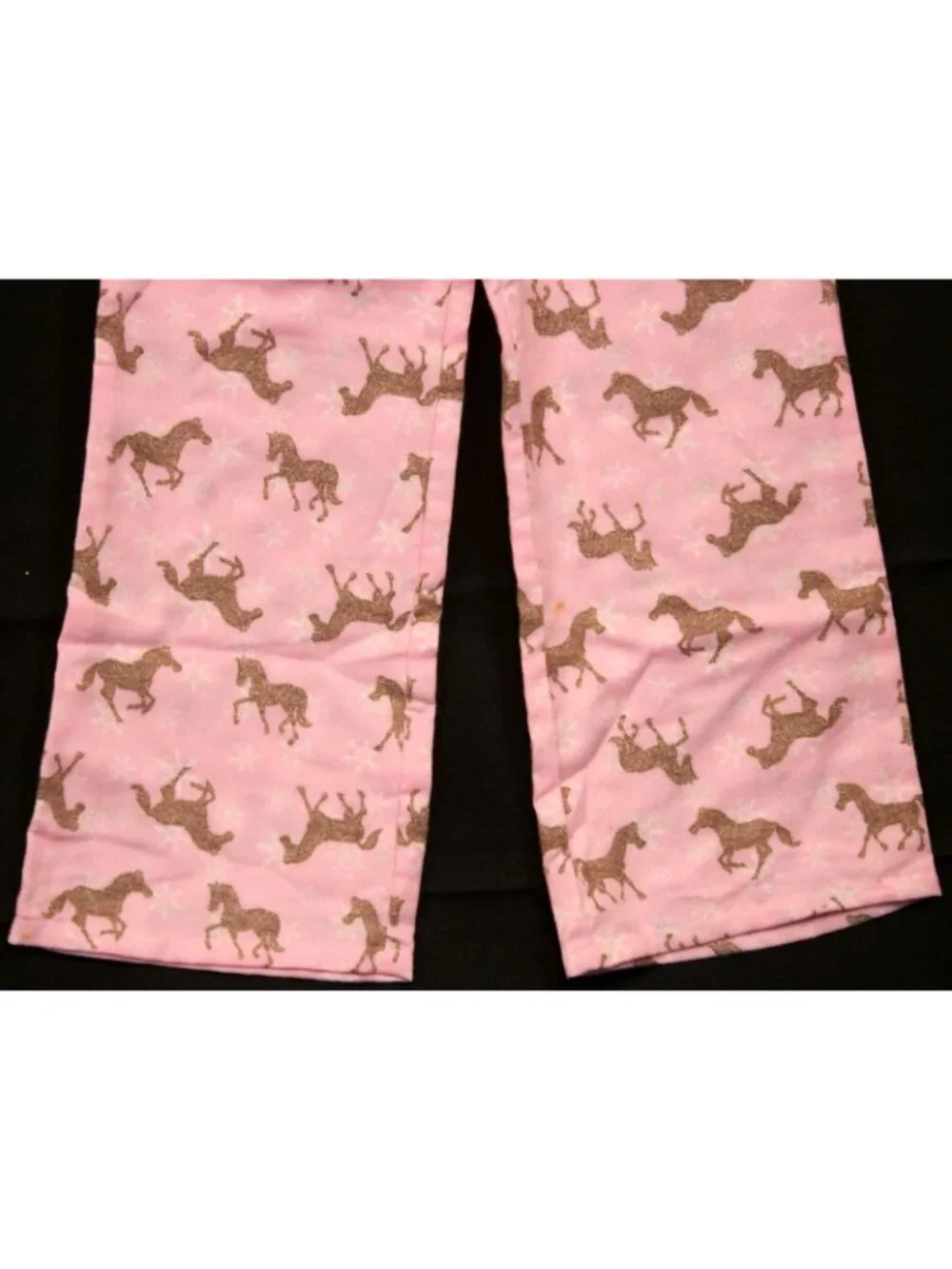 NEW Limited too Y2K Pink Horse Pajamas PJs 2pc Shirt Pants Sleepwear Piping Trim